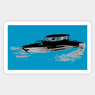 Fishing Boat (Black and Grey Colors) Magnet